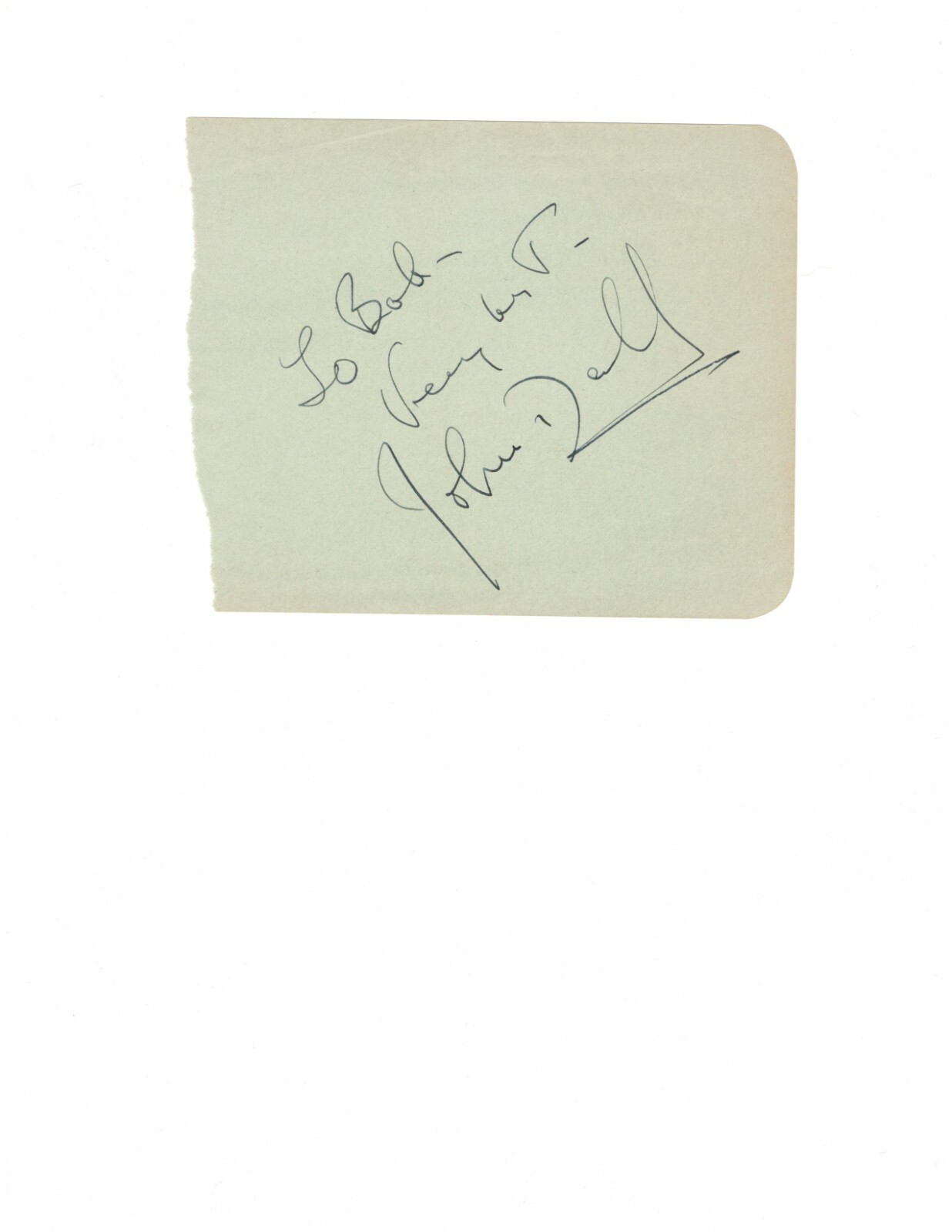 ACTOR JOHN DALL AUTOGRAOH ON ALBUM PAGE