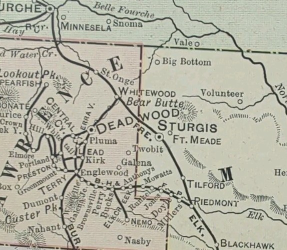 Vintage 1901 SOUTH DAKOTA Map 22\