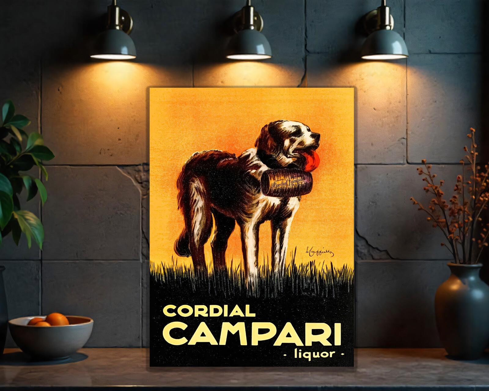 Vintage  Cordial Campari Dog Heavy Metal Sign - (60x40cm)
