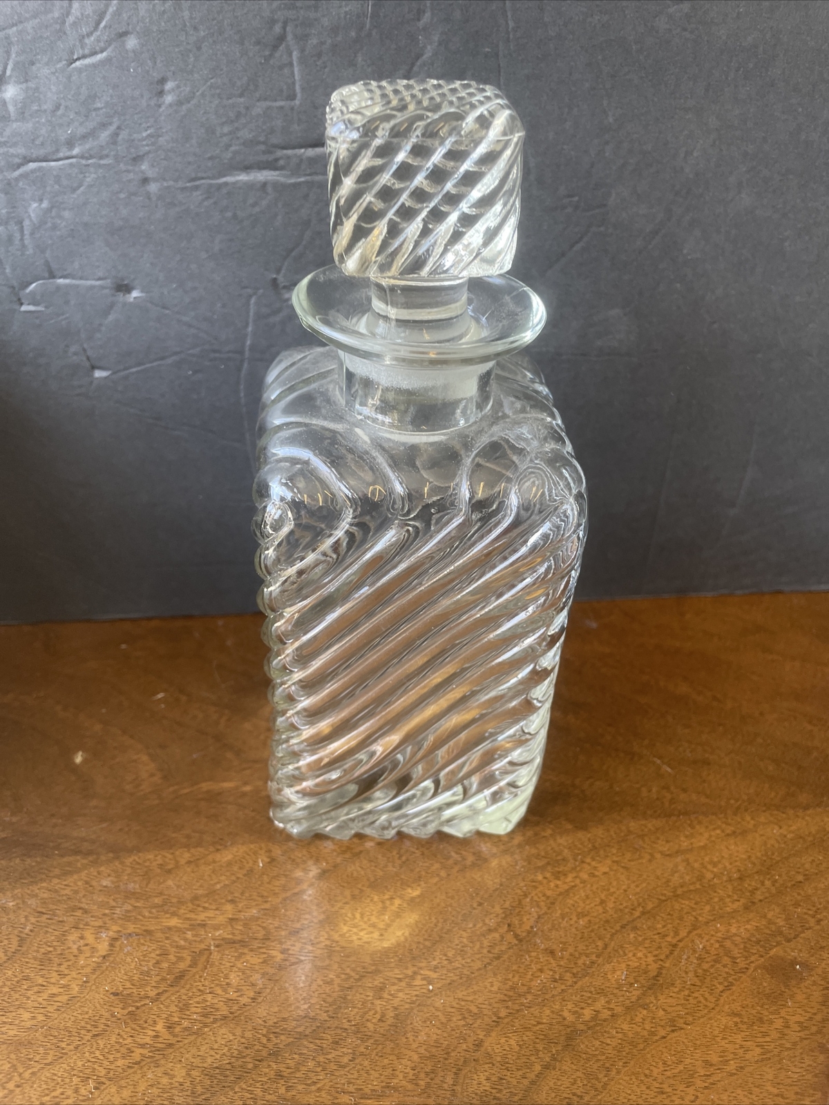 antique baccarat square base  swirl glass perfume bottle decanter