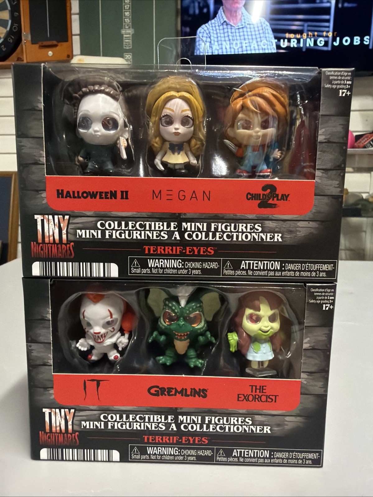 Halloween Tiny Nightmares 3-Pack Mini Figures Terrif-Eyes Chucky Pennywise New