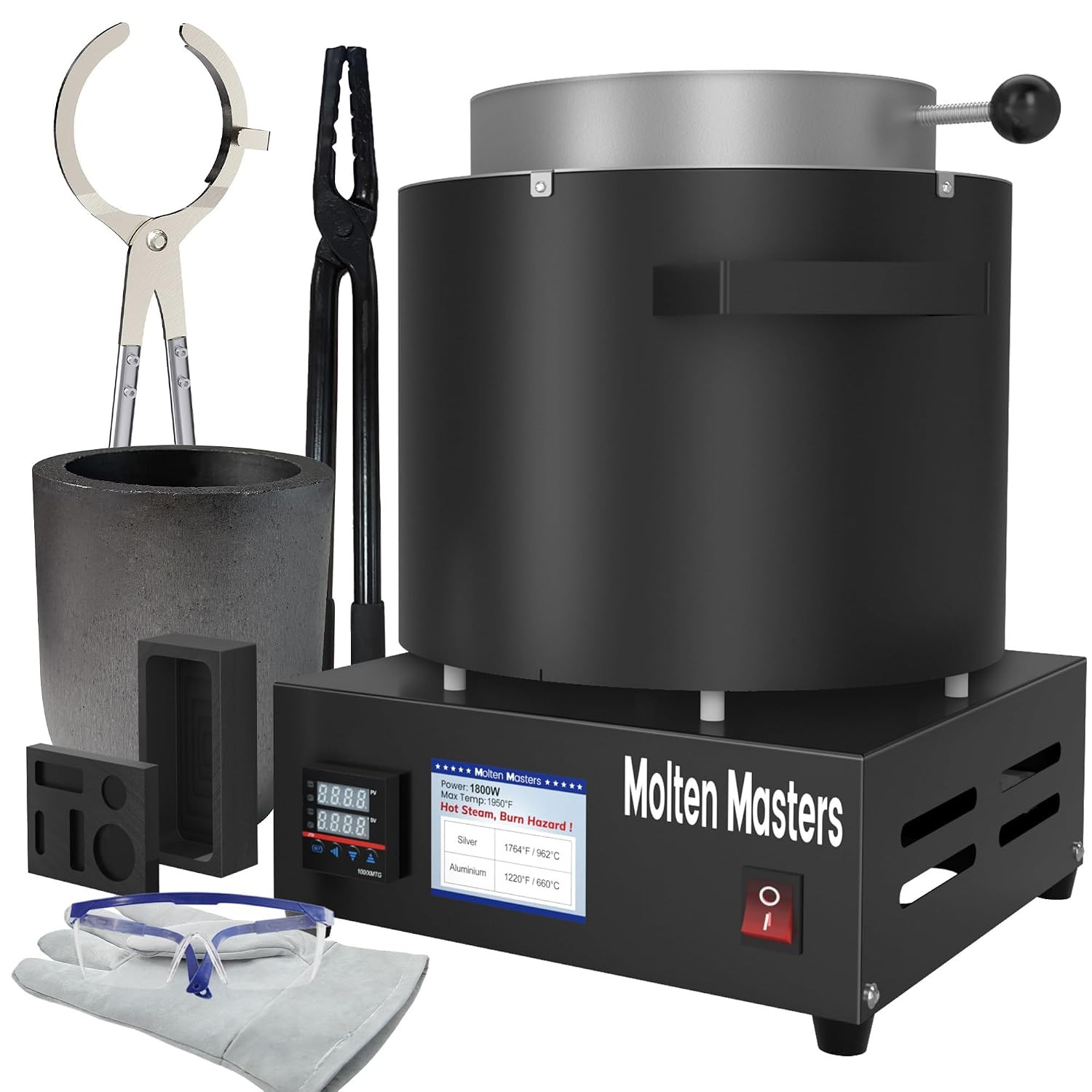 Mmasters 7KG Electric Aluminum Melting Furnace Kit,1800W 1950°F Max Mmasters 7KG Electric Aluminum Melting Furnace Kit,1800W 1950°F Max