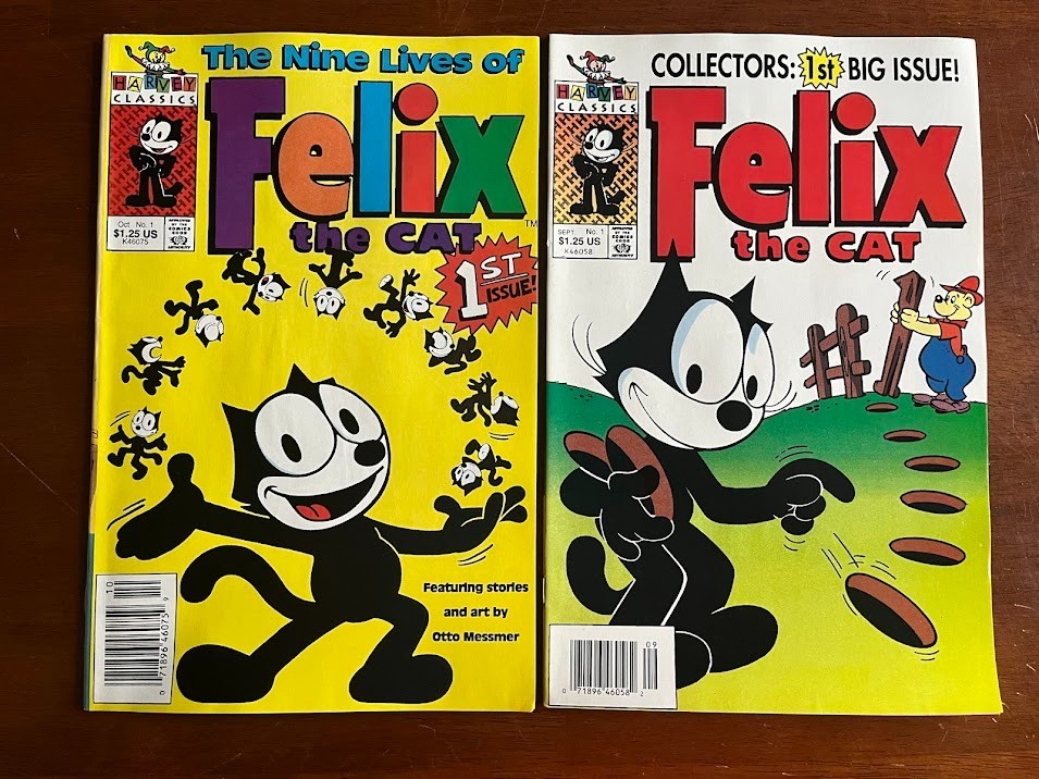 FELIX THE CAT # 1  (2 DIFFERENT ISSUES) HARVEY COMICS NEWSSTAND COPIES