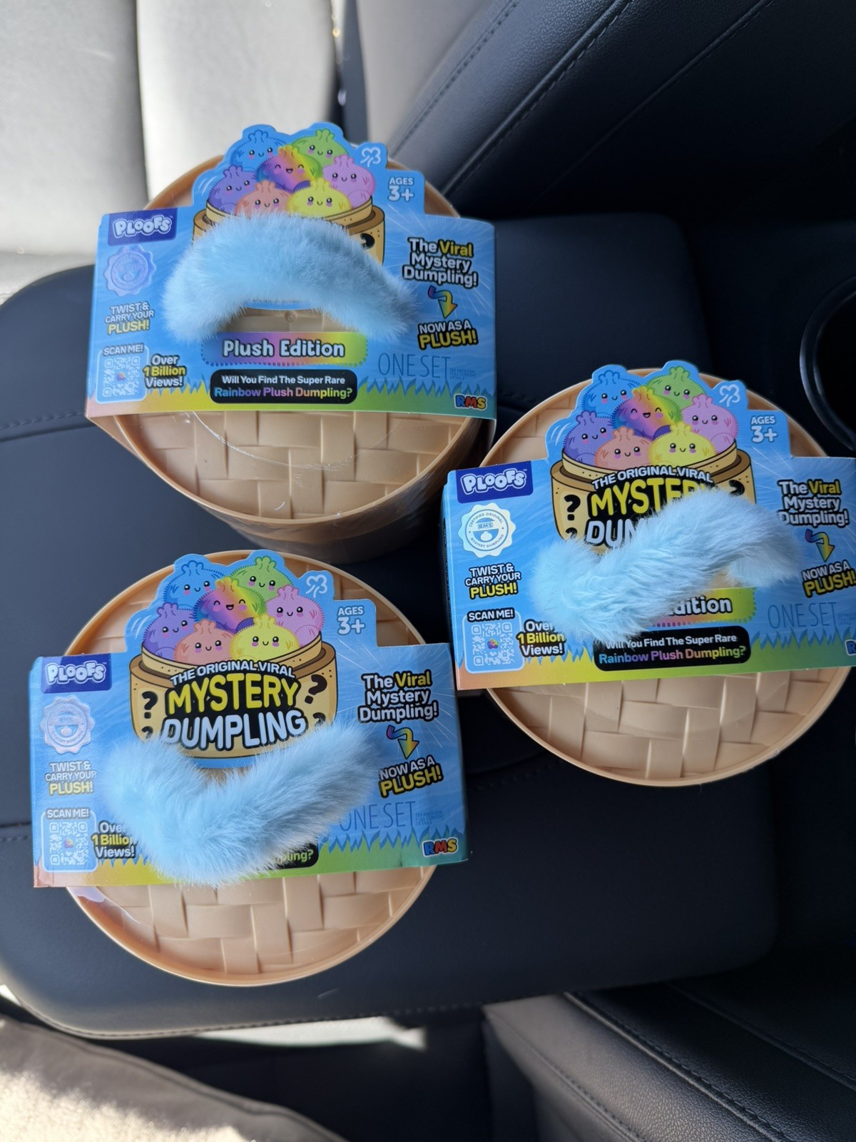 LOT OF 3 -**NEW** RMS Viral Mystery Dumpling PLUSH, Rainbow Plush Edition