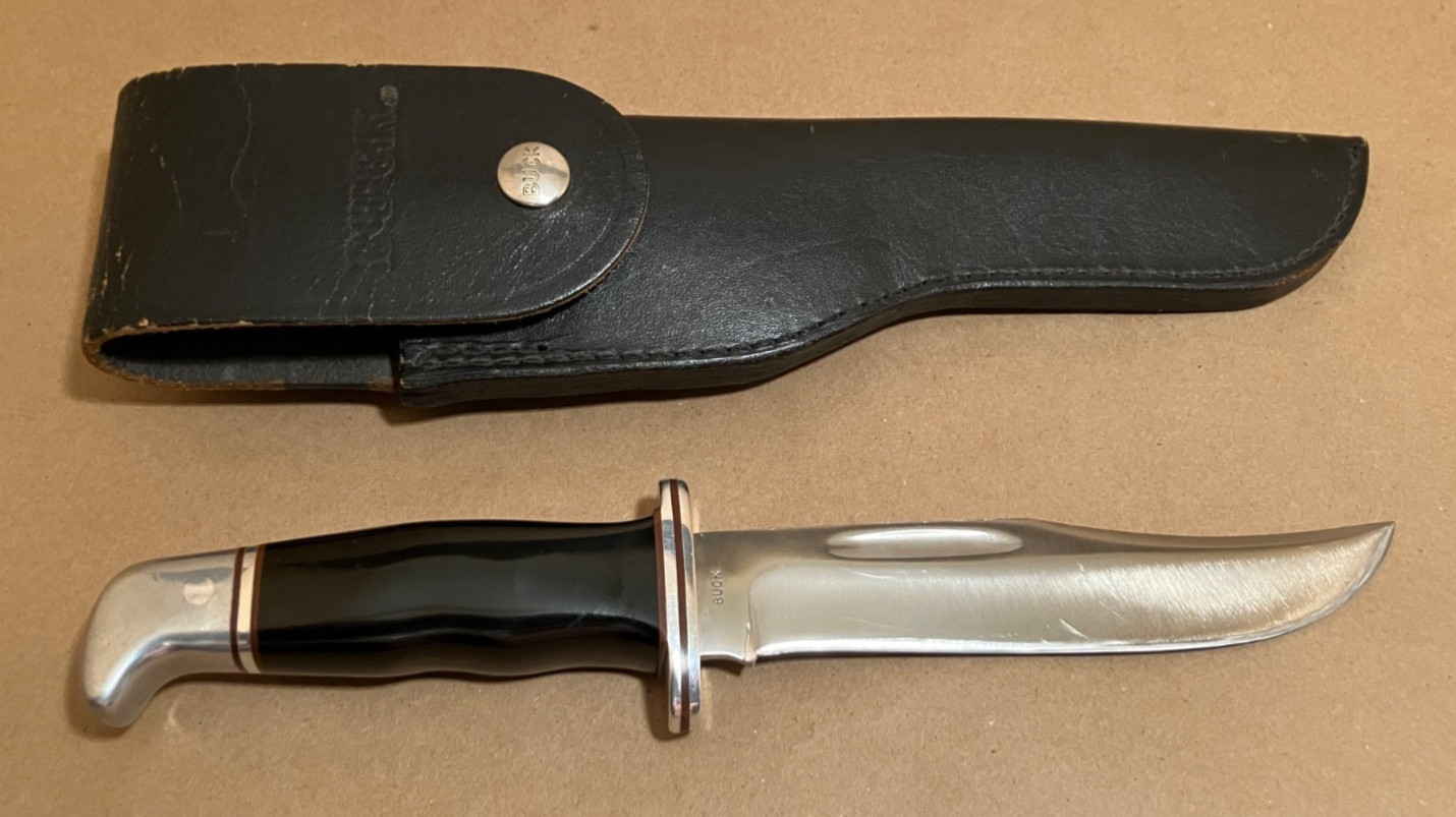 Buck 119 Inverse One Liner Vintage Fixed Blade Knife USA