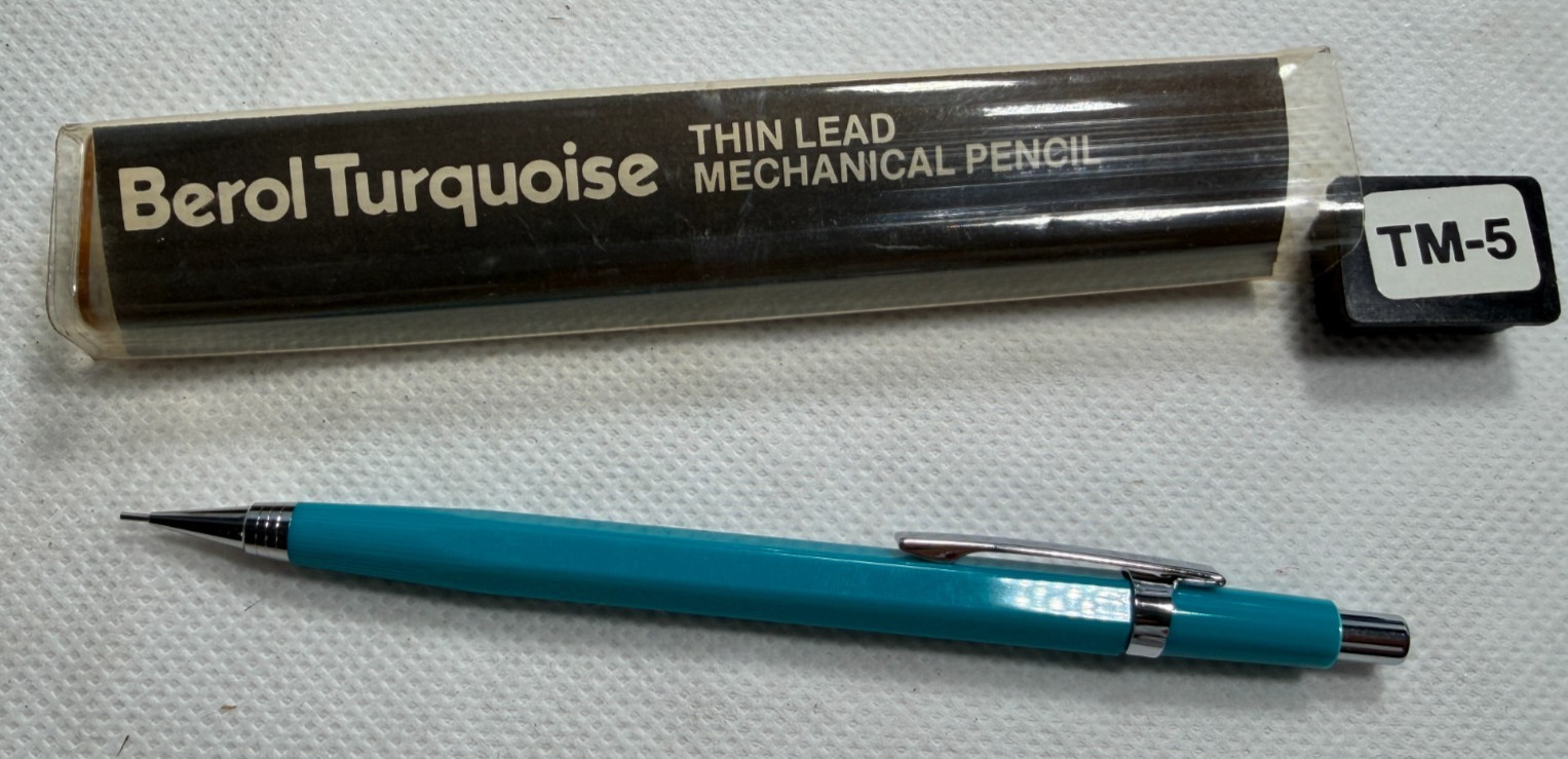 Vintage NOS Berol Turquoise Thin Lead Mechanical Pencil TM-5 NEW