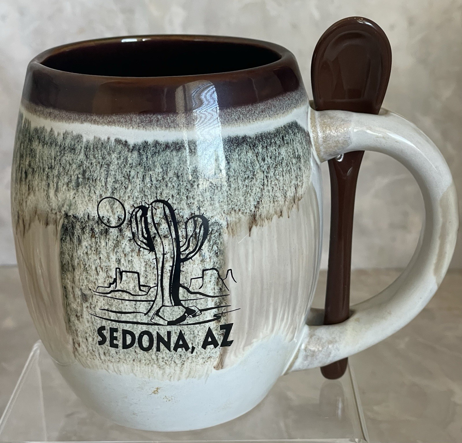 SEDONA AZ Cactus and Mountains Brown Ceramic Coffee/Hot Chocolate Mug Cup SEDONA AZ Cactus and Mountains Brown Ceramic Coffee/Hot Chocolate Mug Cup