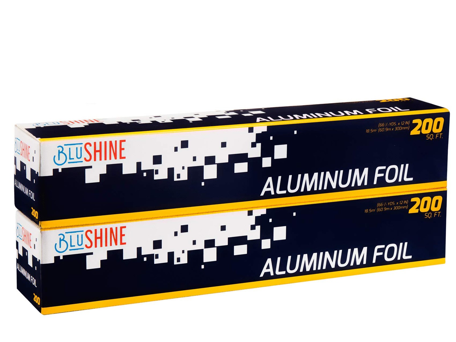 BluShine Aluminum Foil Sheets Set of 2 - 12in 200 Sq Ft Roll Baking Grilling