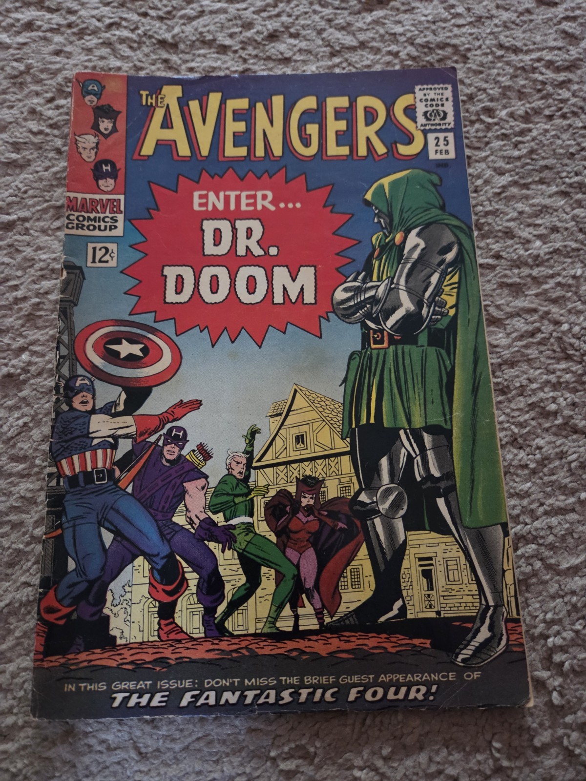 Vintage 1965 Marvel The Avengers Enter Dr. Doom Comic Book  #25