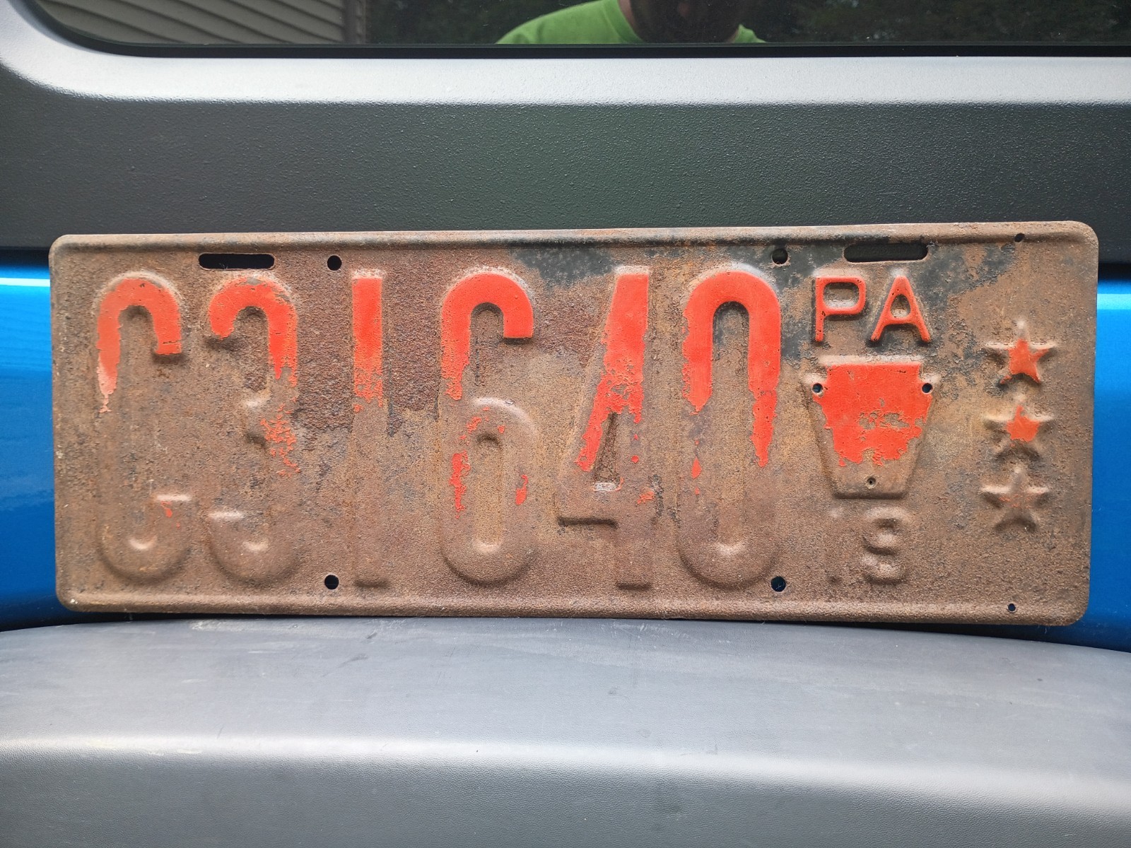 1919 Pennsylvania License Plate 3 Star Truck 