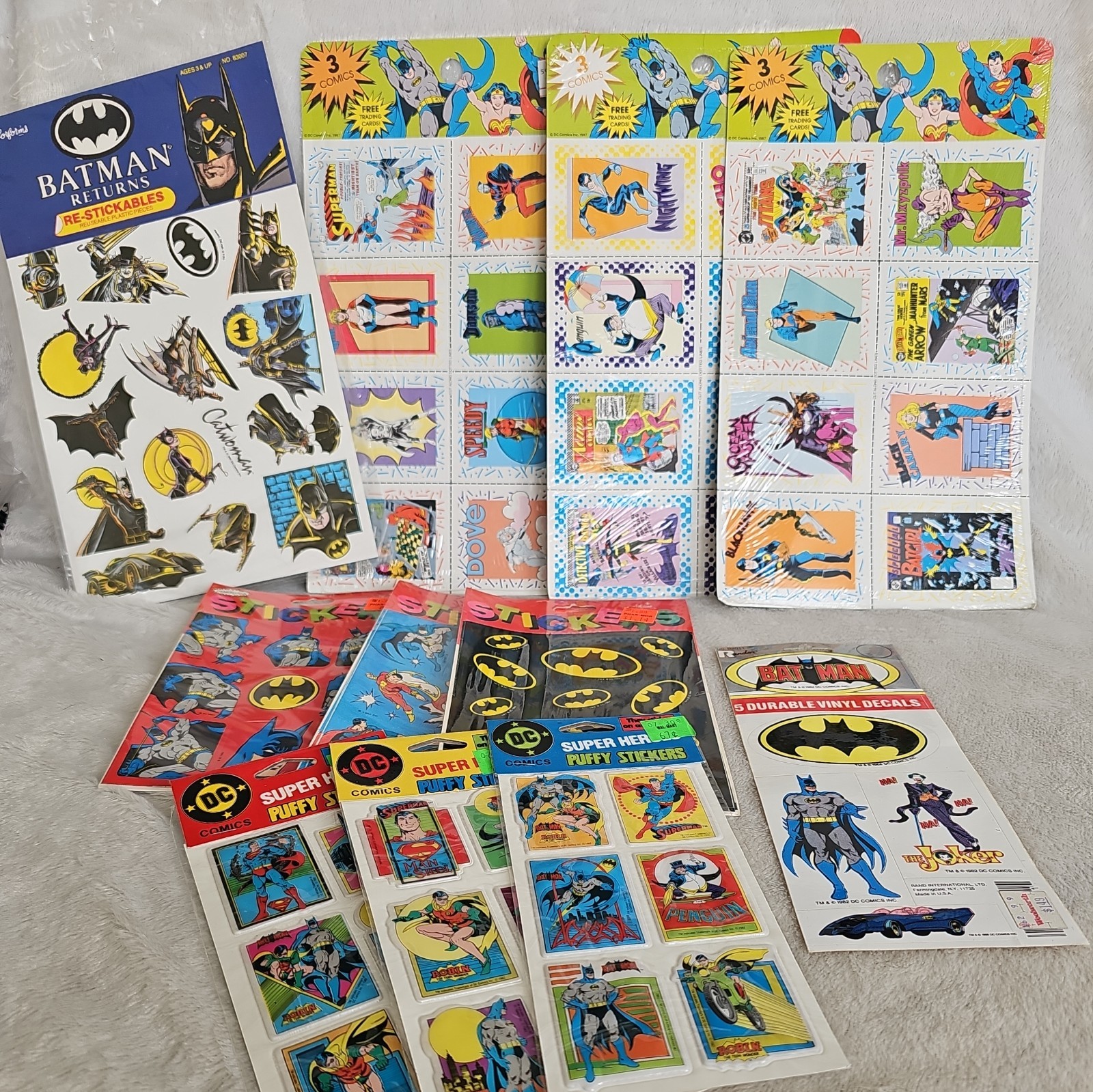 Vintage 1980s Super Hero Stickers Trading Cards Batman Collection Lot Of 11 Vintage 1980s Super Hero Stickers Trading Cards Batman Collection Lot Of 11