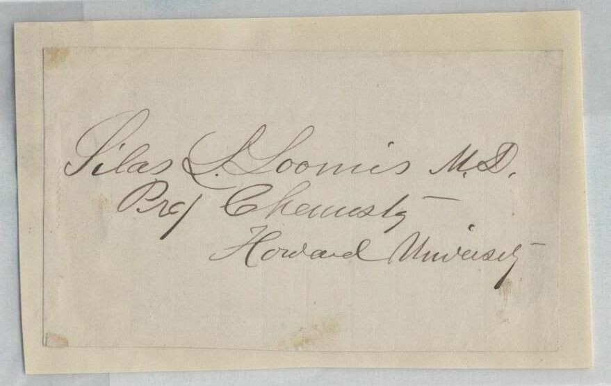 Howard University DEAN FOUNDER Washington DC HBCU SILAS LOOMIS SIGNED CHEMISTRY