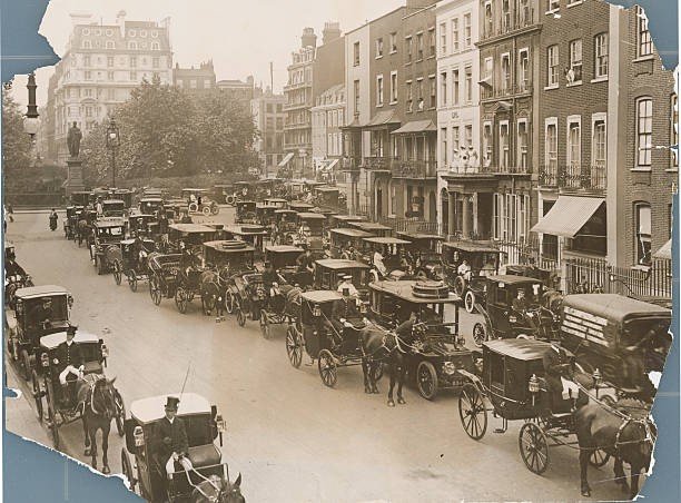 Hanover Square London England Typical London Scene Fashionable car- Old Photo