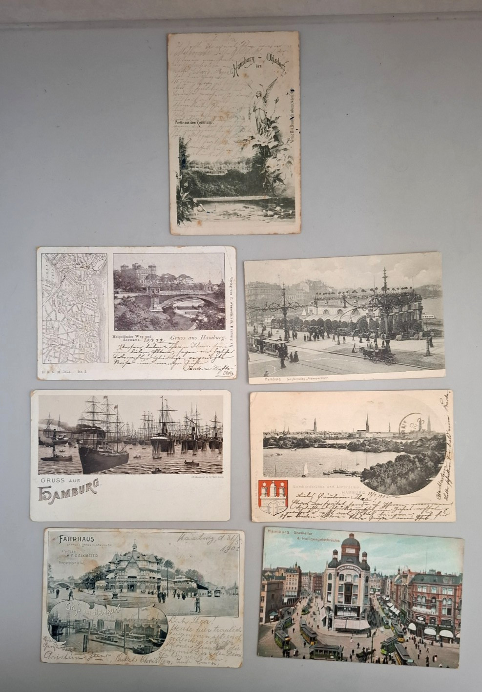 POSTCARDS X 7  -  HAMBURG GERMANY 1899 TO 1910