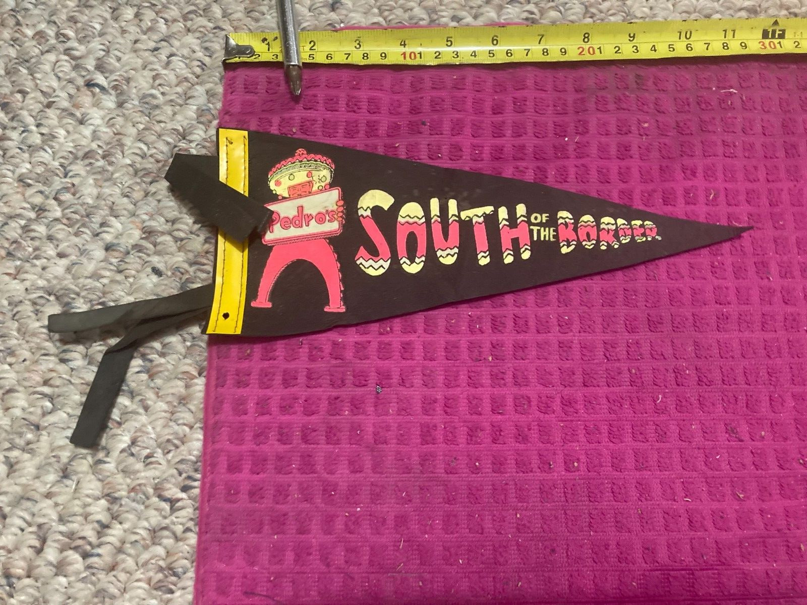 Vintage Pedro\'s South of the Border Pennant South Carolina COLORFUL SHIP FAST