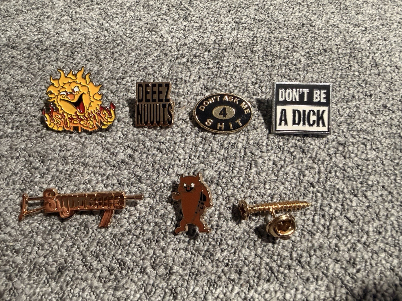 Supreme Pins Lot Of 7 RARE Lapel Pins 2016 - 2020