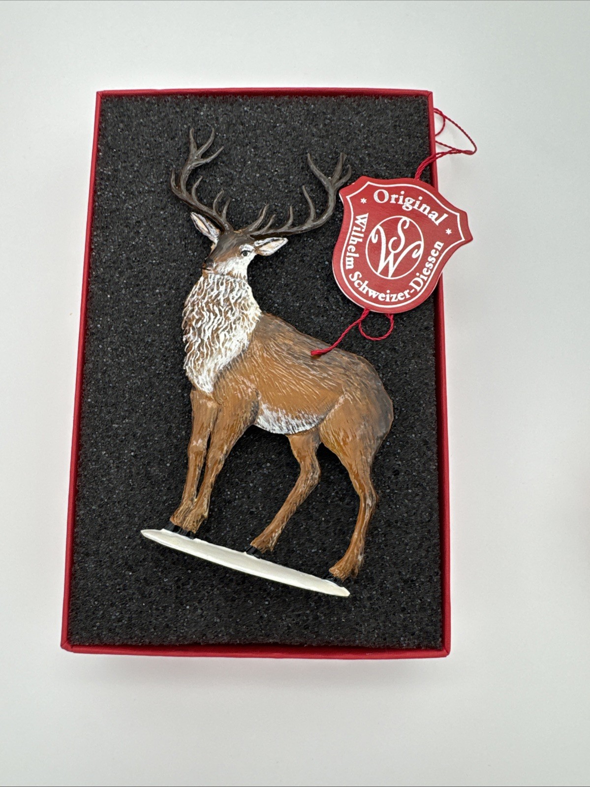 Wilhelm Schweizer German Christmas Motif Pewter Papa Buck with Snow