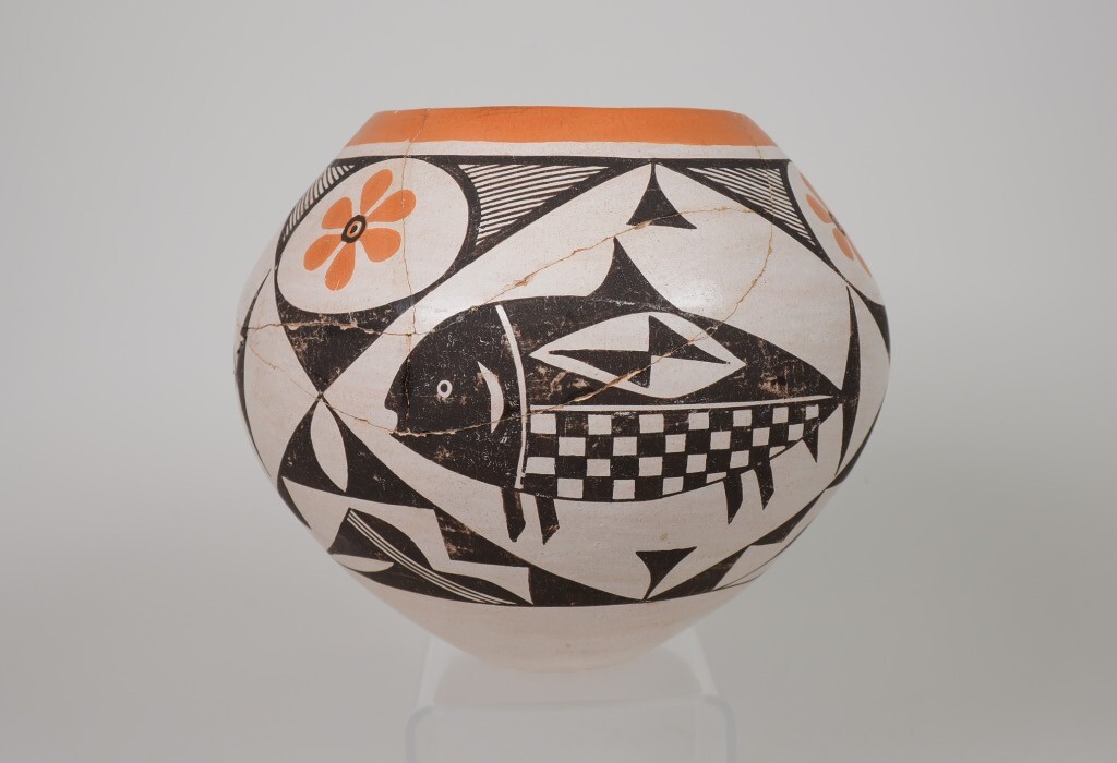 Acoma Pottery Jar - Broken and Glued by Sarah Garcia