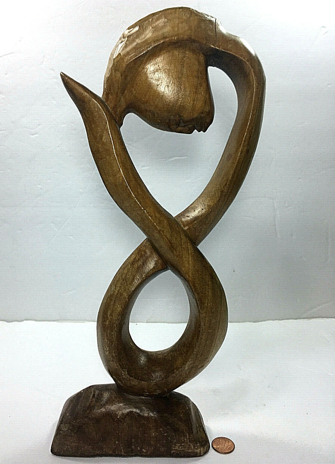 Wood Hand Carved African Art Ebony Wood Wooden Male In Thought Statue 13\