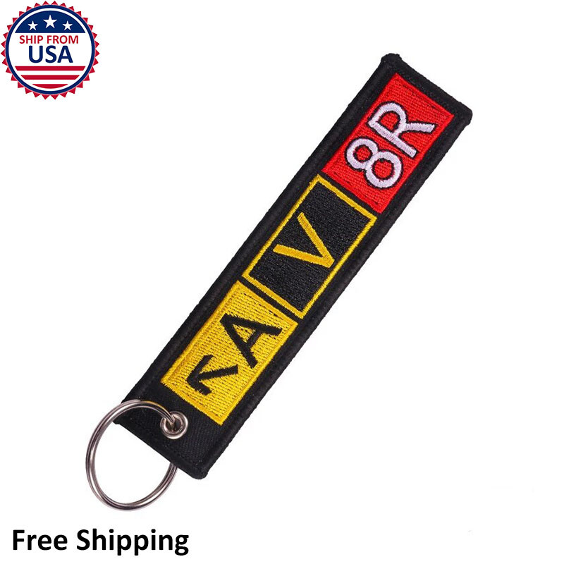 AV8R Taxiway Sign Pilot Aircraft Keychain Car Tag Travel Luggage Black Bag Tag AV8R Taxiway Sign Pilot Aircraft Keychain Car Tag Travel Luggage Black Bag Tag