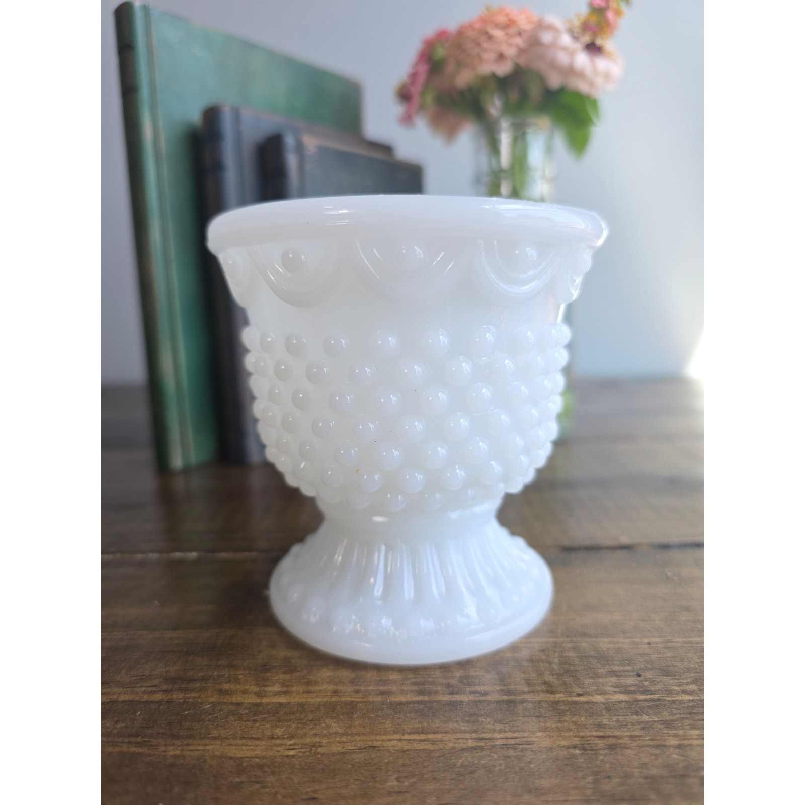 Vintage Avon White Milk Glass Hobnail Fairy Lamp Base Bottom Replacement