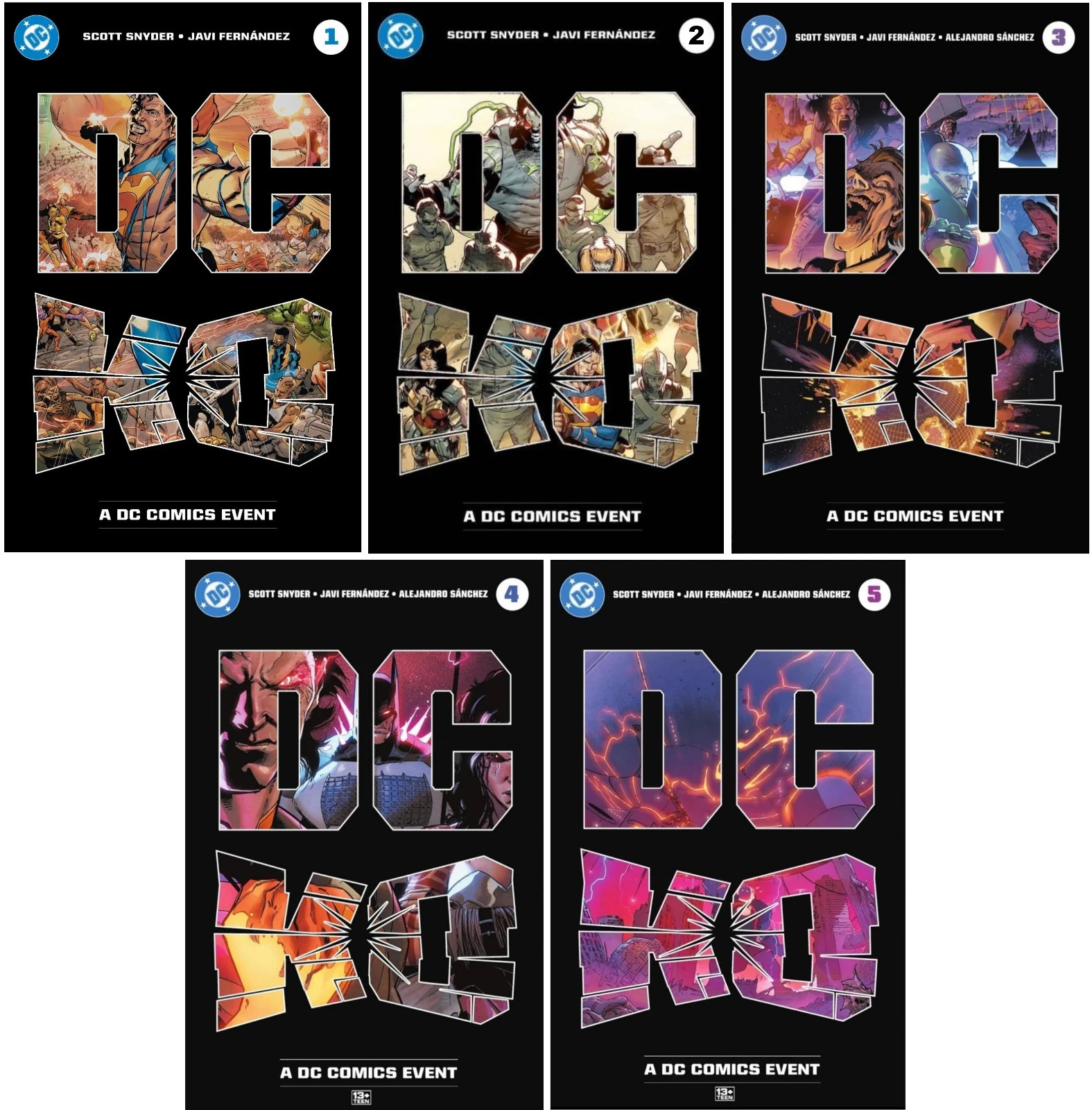 DC KO #1,2,3,4,5 FERNANDEZ ACETATE MAIN COVER COMPLETE SET (ALL 1ST PRINTS) DC KO #1,2,3,4,5 FERNANDEZ ACETATE MAIN COVER COMPLETE SET (ALL 1ST PRINTS)