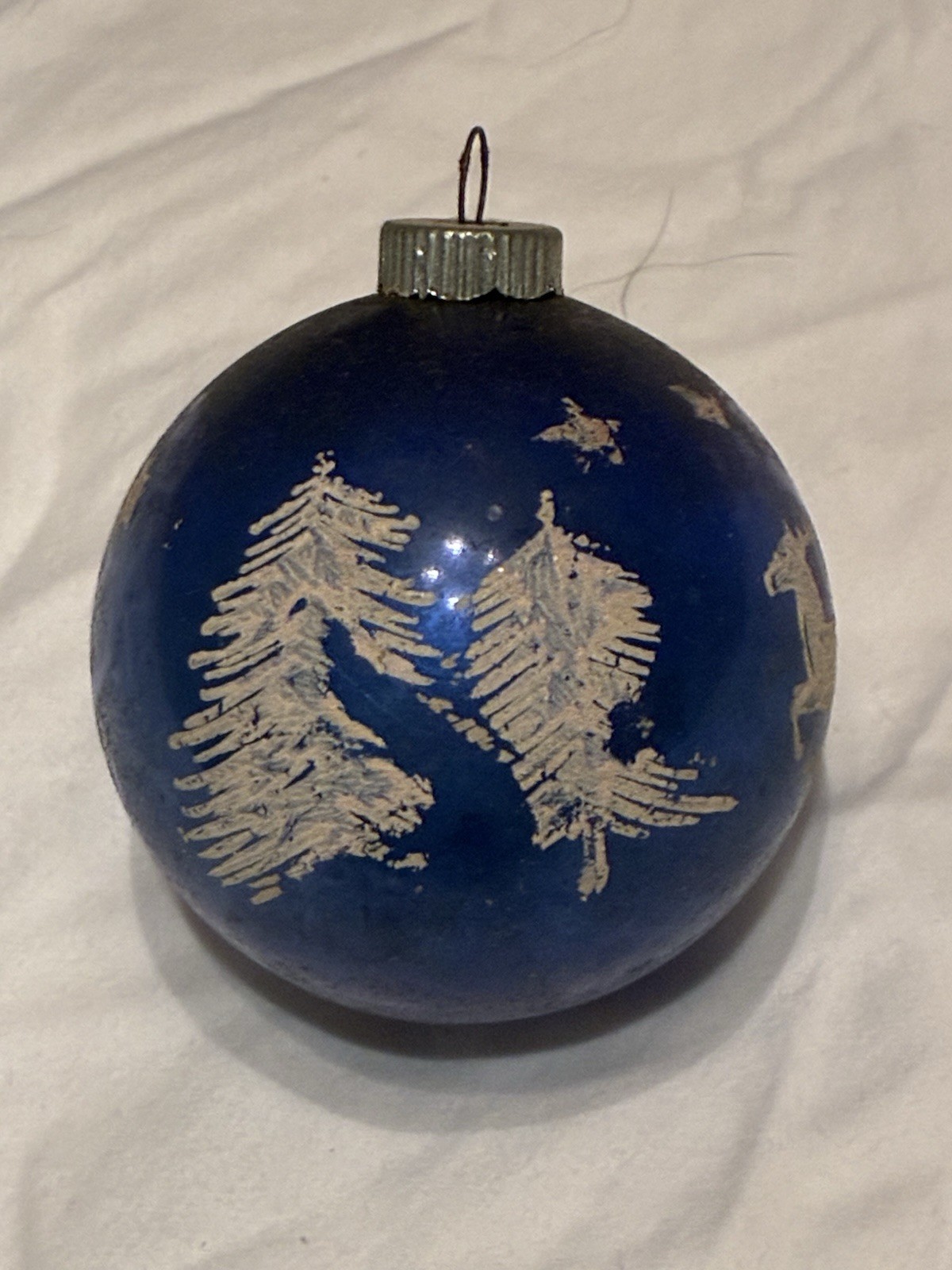 VINTAGE VERY RARE CHRISTMAS ORNAMENT SANTA WITH HIS REINDEER STARS PINE TREE HTF VINTAGE VERY RARE CHRISTMAS ORNAMENT SANTA WITH HIS REINDEER STARS PINE TREE HTF