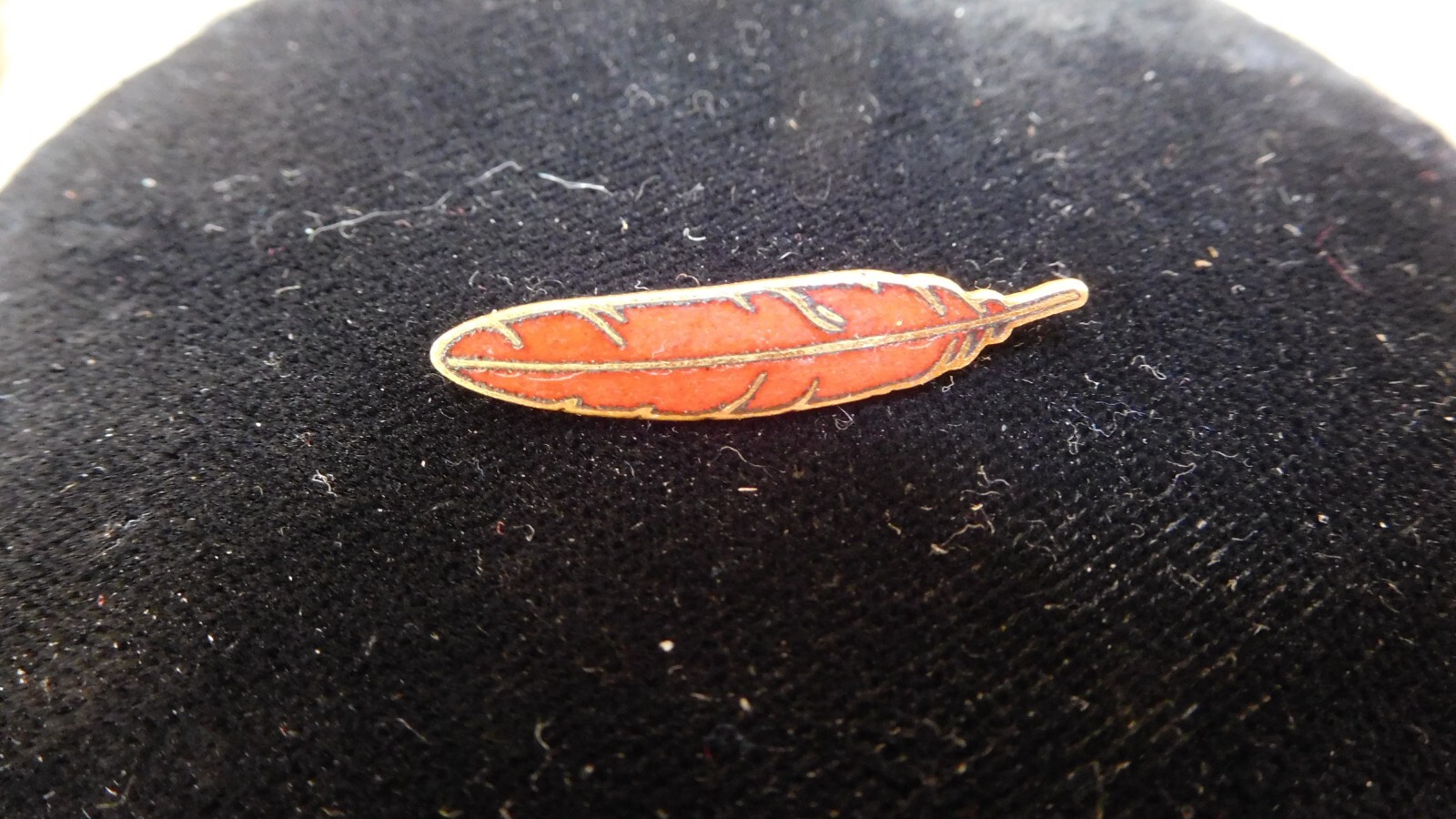 Vintage Community Chest Red Feather Brooch Pin Estate Find Vintage Community Chest Red Feather Brooch Pin Estate Find