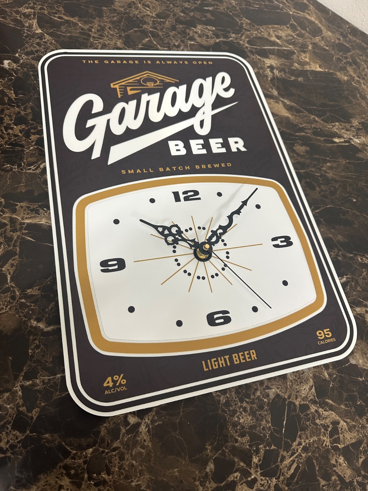 Vintage look Garage Beer clock on .080 alum custom sign 12