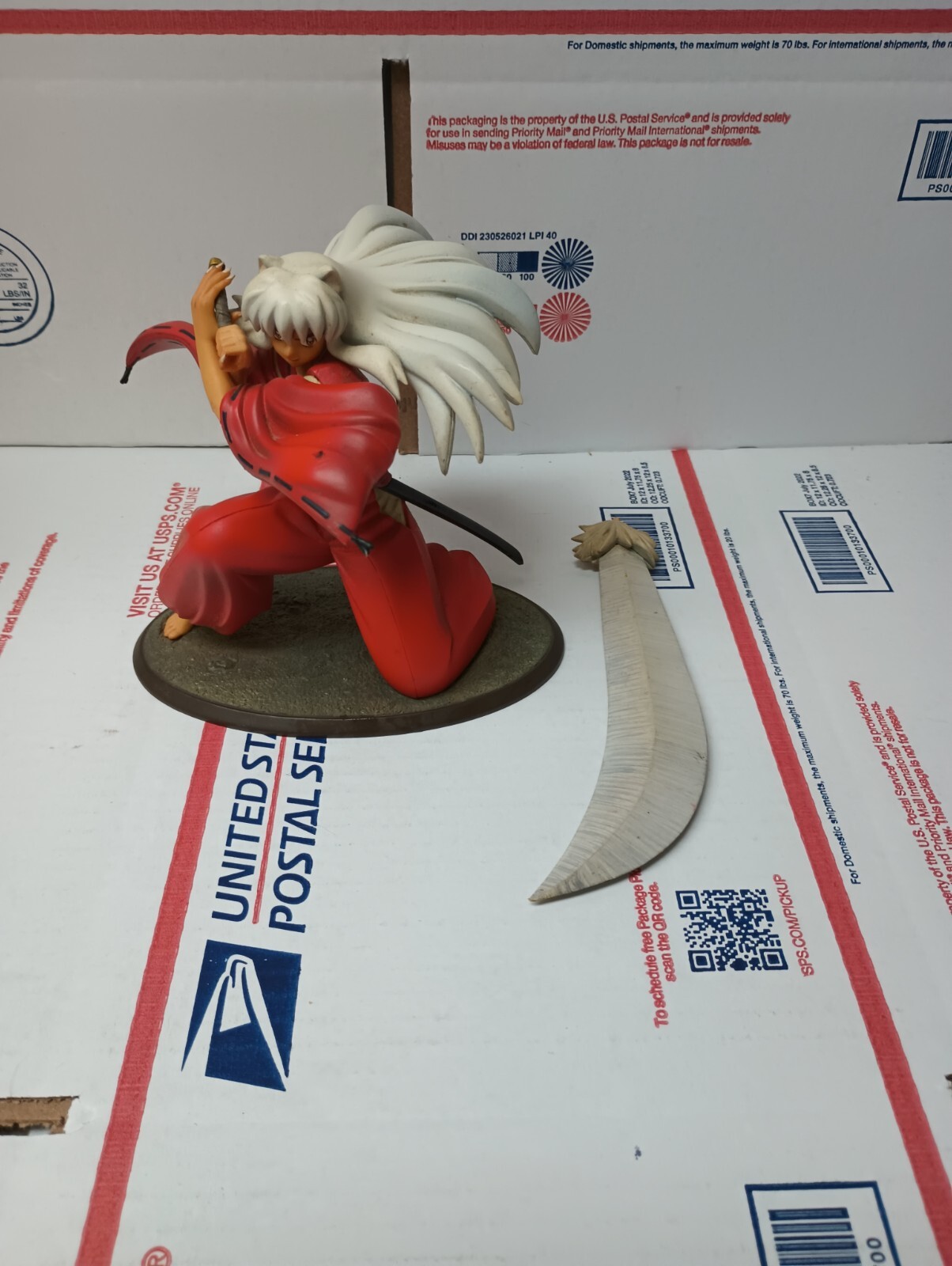 KOTOBUKIYA INYUASHA RUMIKO TAKAHASHI 1/8 SCALE FIGURE USED BROKEN SWORD FST SHIP