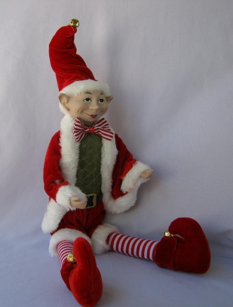 Sincerely Santa Christmas Elf Fairy Doll Richly Decorated Green Red White