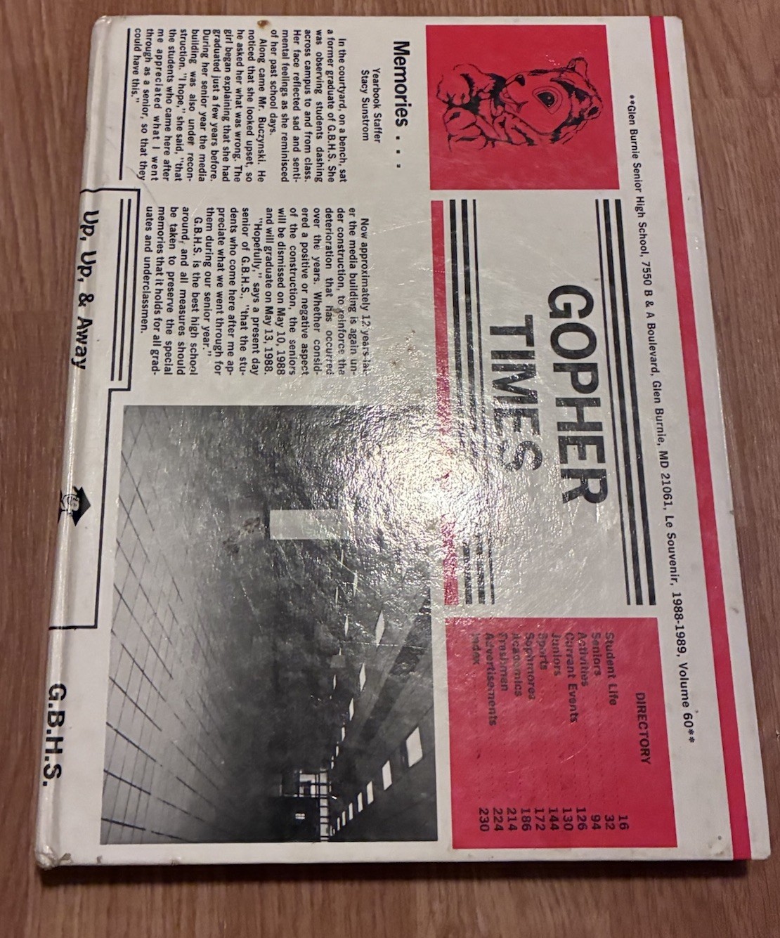 Vintage 1989 Glen Burnie High School Yearbook Maryland MD “Gopher Times”