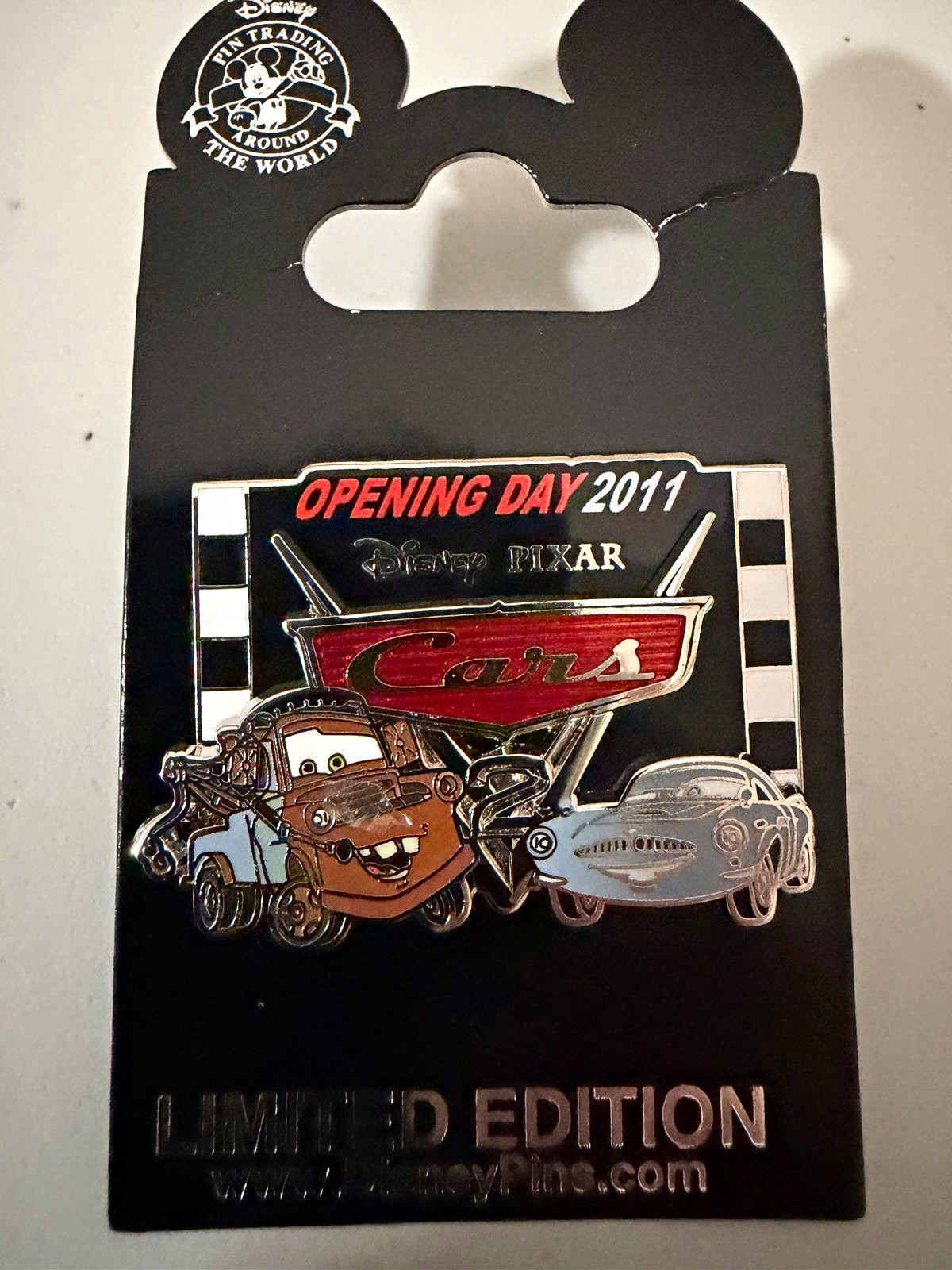 Disney Pin Cars 2 Opening Day 2011 Tow Mater Finn McMissile Limited Edition LE