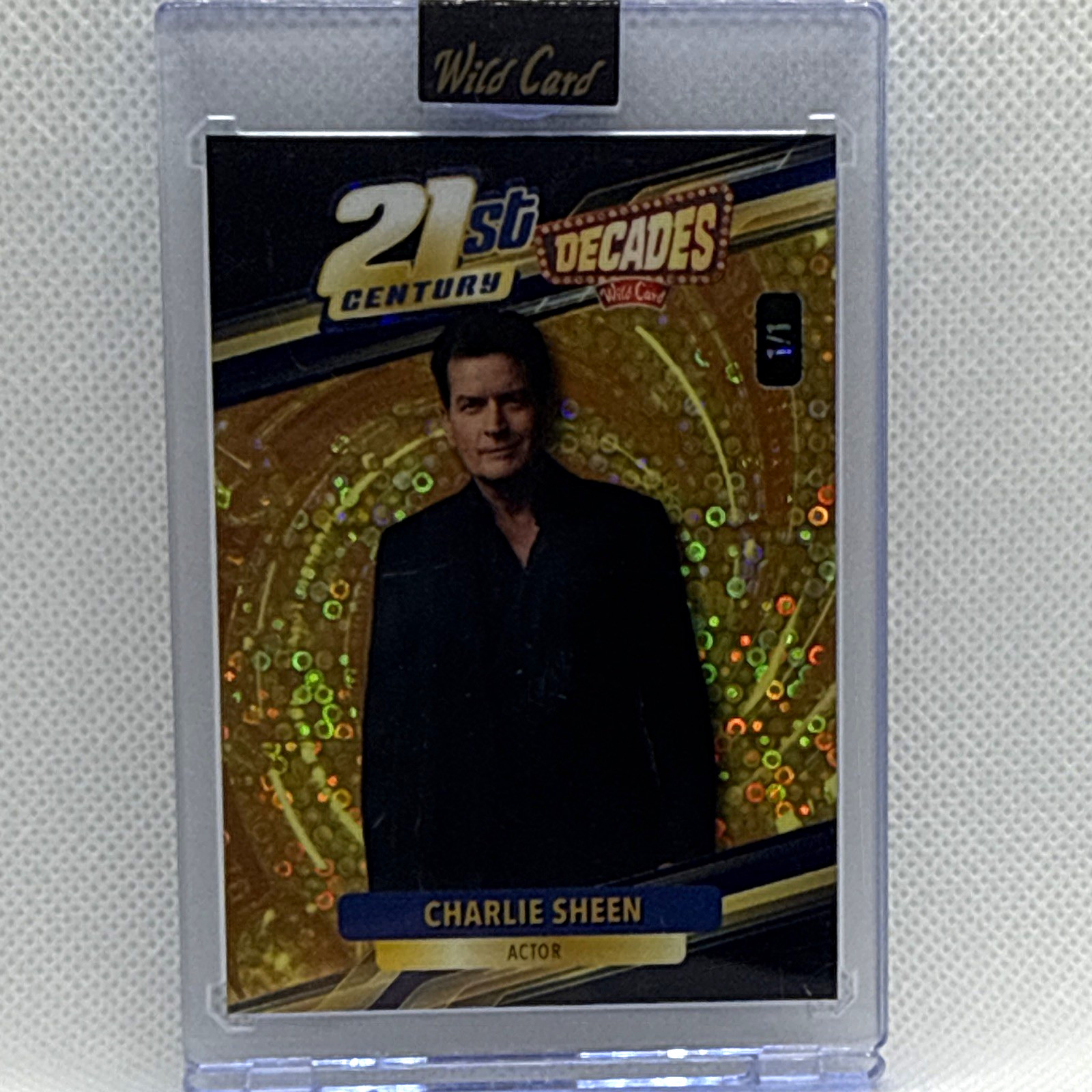 Wild Card 1/1 21st Century Decades Charlie Sheen Yellow Parallel 2024
