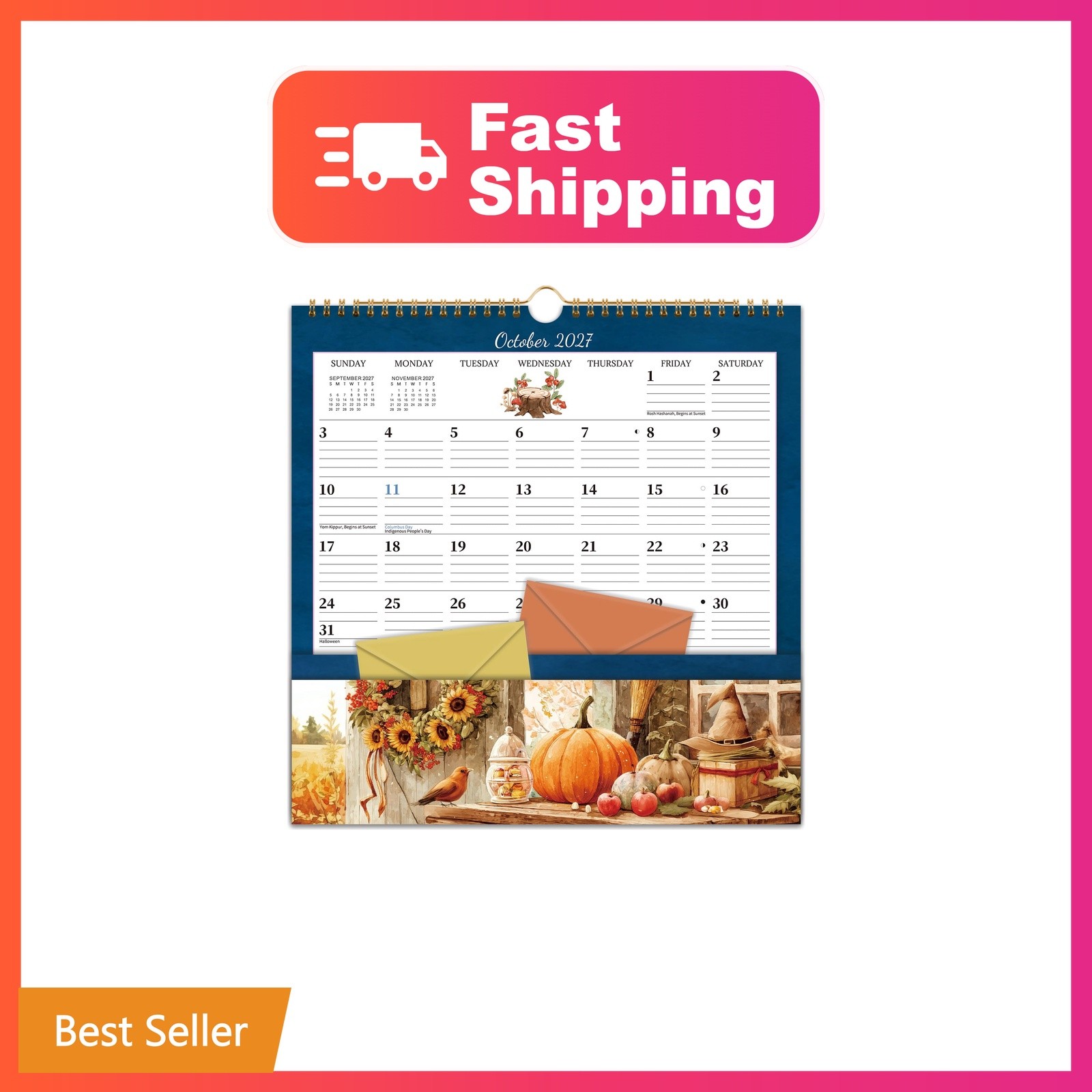 2027 Calendar - 2027 Wall Calendar with Pocket, 12'' x 12'' | January 2027 to... 2027 Calendar - 2027 Wall Calendar with Pocket, 12'' x 12'' | January 2027 to...