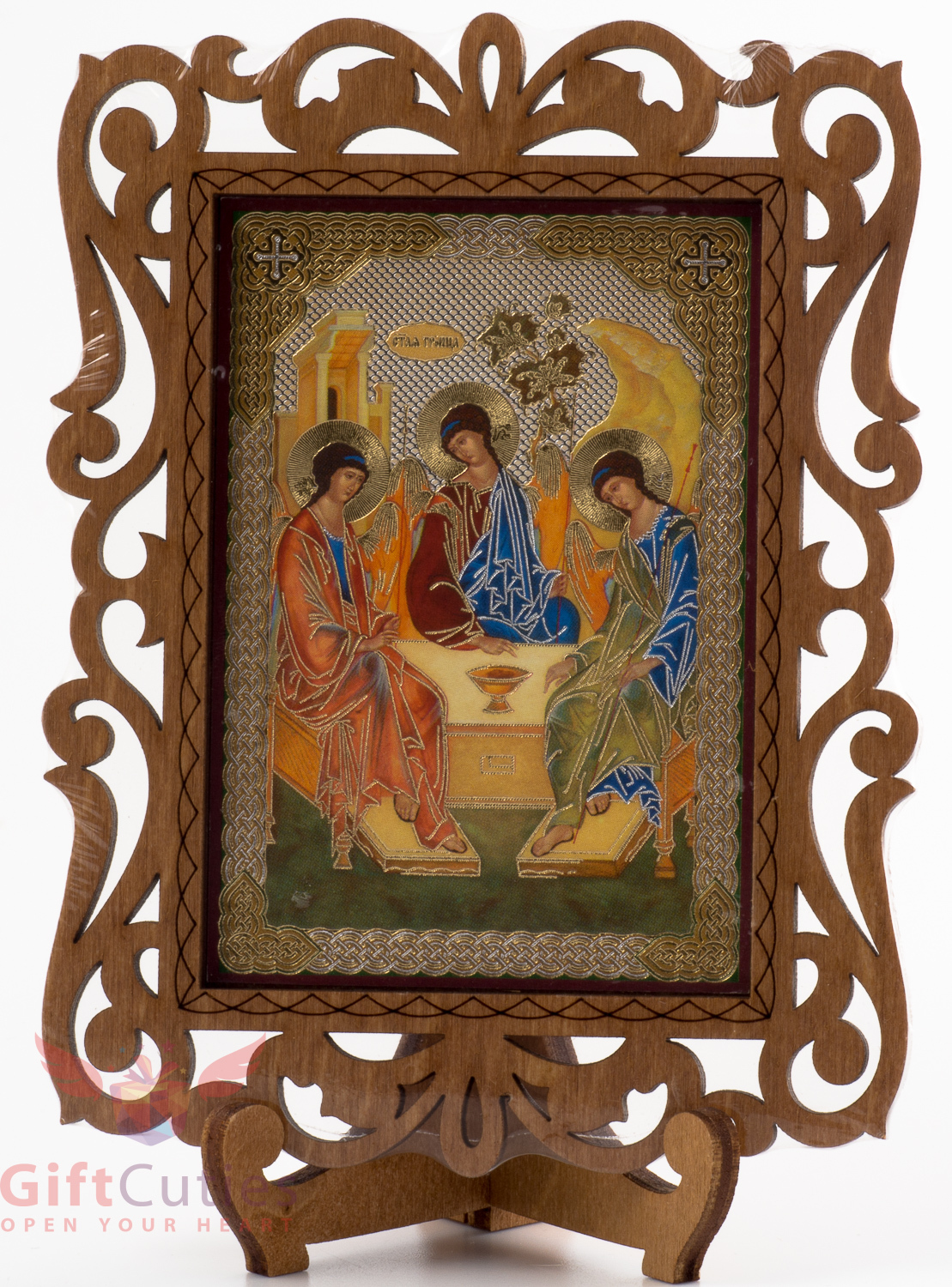 Wooden Christian Icon of Holy Trinity consecrated Святая Троица Wooden Christian Icon of Holy Trinity consecrated Святая Троица