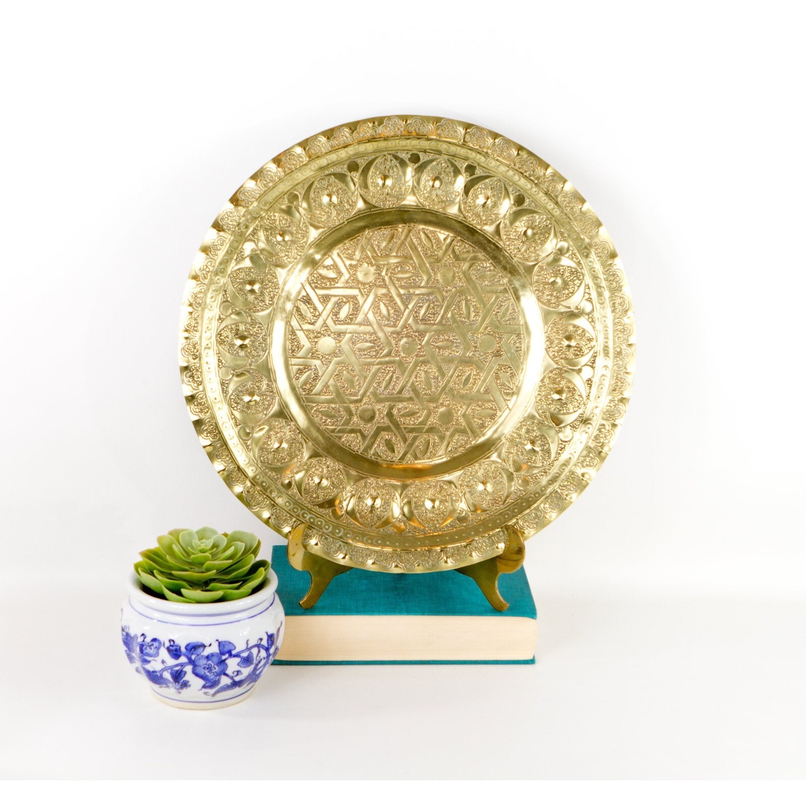 Vintage Heavy Brass Tray 15.75 Vintage Heavy Brass Tray 15.75