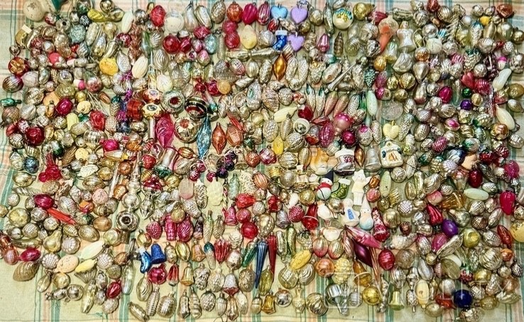 Mega Lot 600+ Vintage Soviet Glass Christmas Ornaments Mixed Shapes Wholesale US
