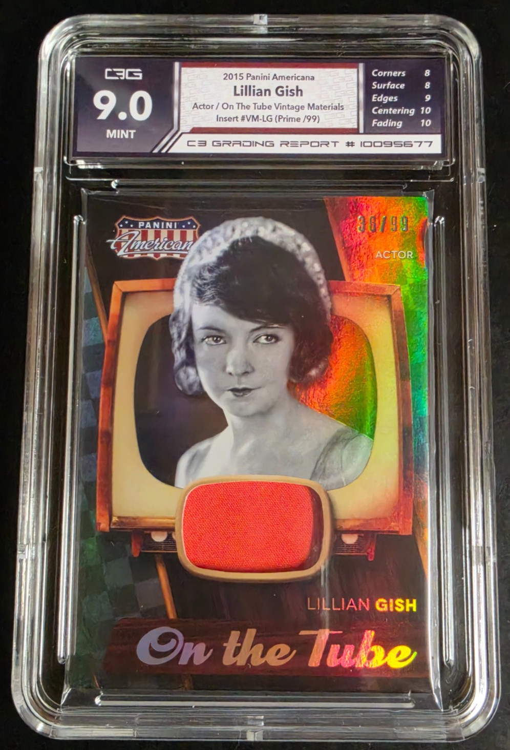 2015 Panini Americana Lillian Gish Prime Worn Relic /99 C3 9 Mint VM-LG