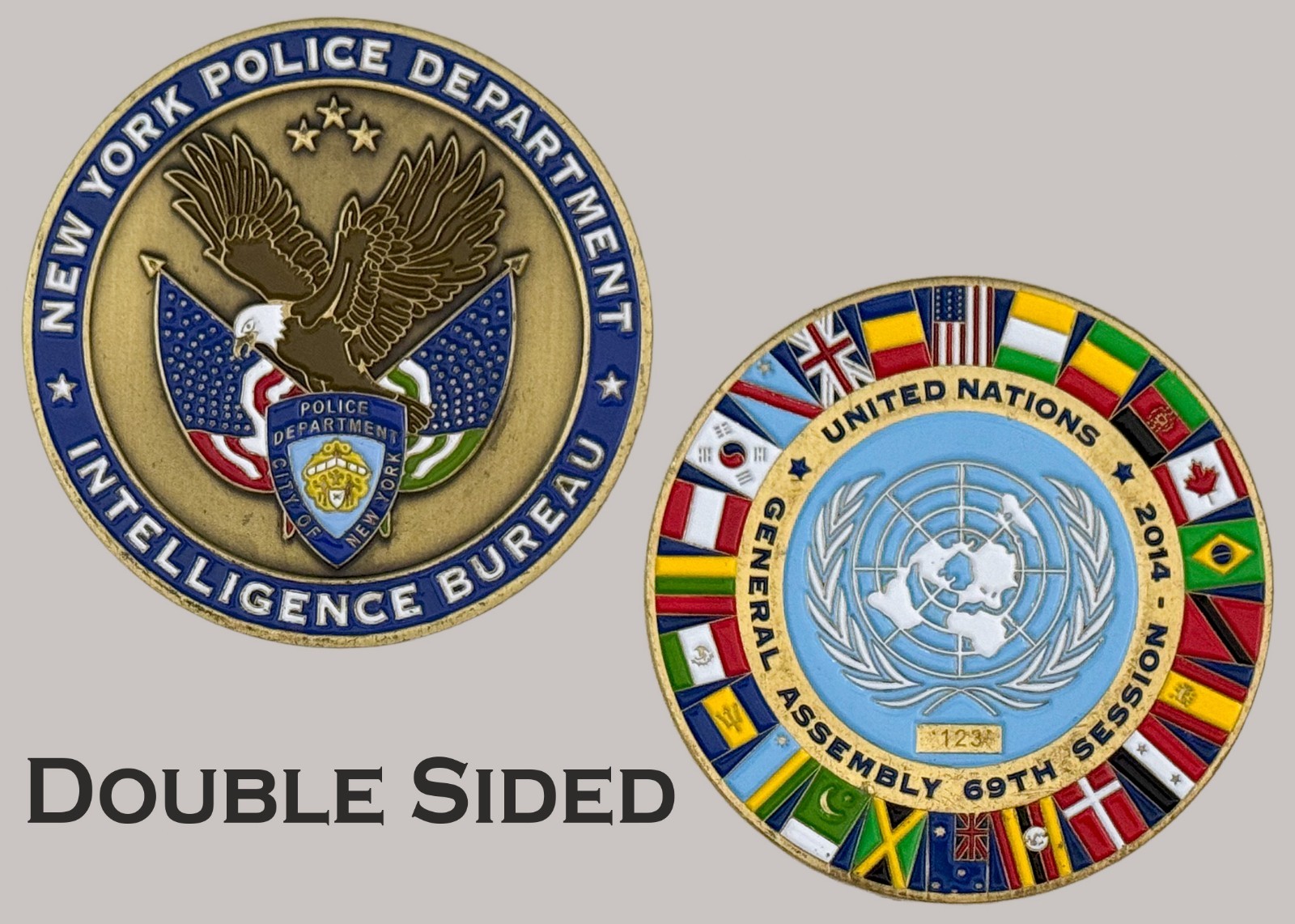 NYPD Intelligence Bureau United Nations 69th Session Challenge Coin  J#41