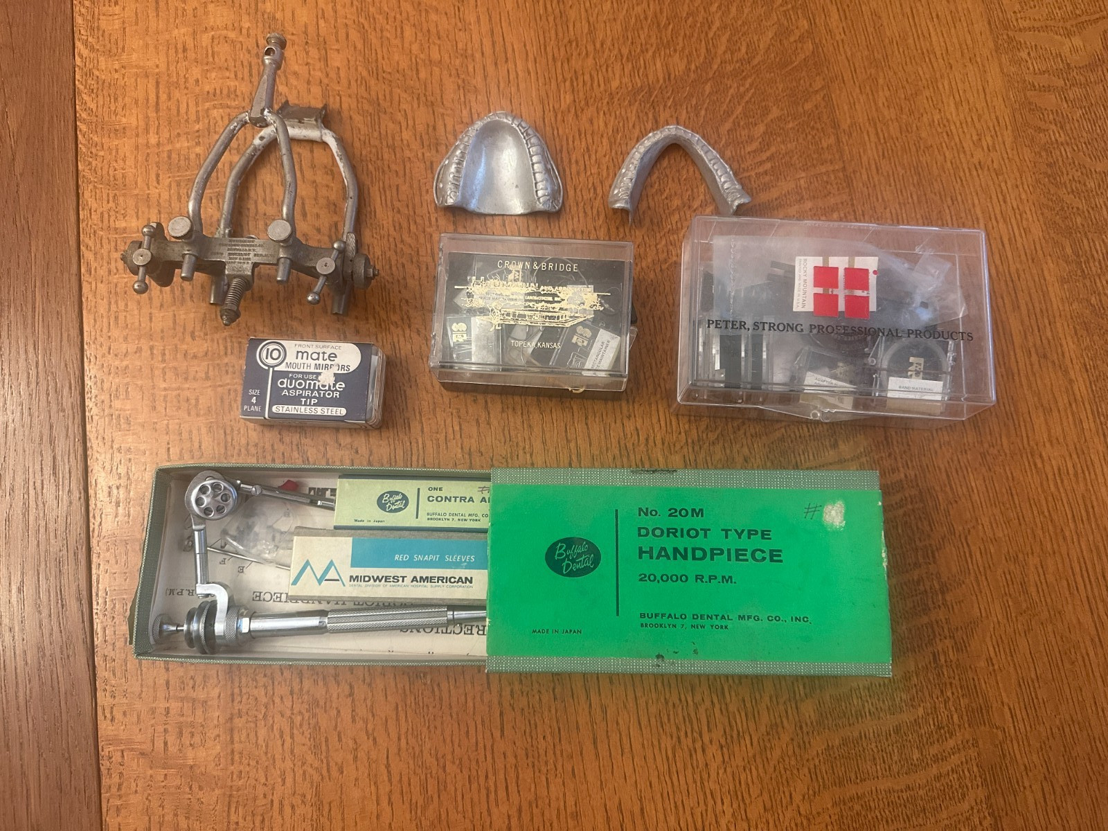 vintage 1907 group of dental equipment dentist tools teeth OLD