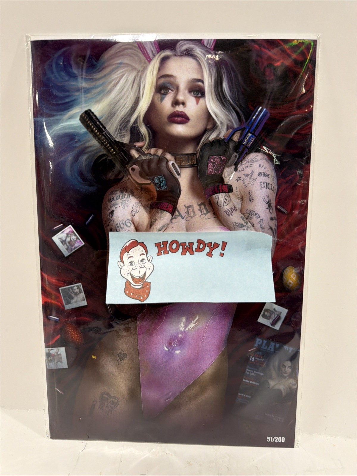 HARDLEE THINN Playtime SHIKARII Harley Quinn Cover B Virgin Variant LTD 51/200 HARDLEE THINN Playtime SHIKARII Harley Quinn Cover B Virgin Variant LTD 51/200