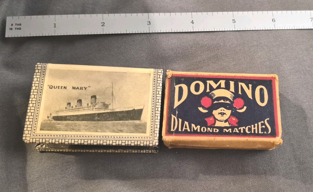 Vintage 1930s White Star RMS QUEEN MARY Matchbox Cover W/Matchbox Vintage 1930s White Star RMS QUEEN MARY Matchbox Cover W/Matchbox