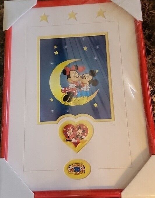 DISNEY ART 15X21 70 YEARS OF LOVE MICKEY MOUSE MINNIE 1998 LE 373/750 HELIO FOIL