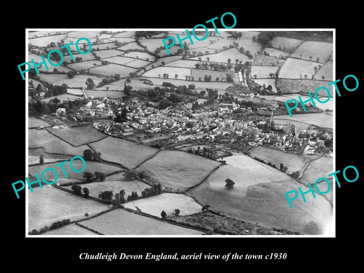 OLD 6 X 4 HISTORIC PHOTO OF CHUDLEIGH DEVON ENGLAND AERIAL VIEW OF TOWN c1930 4