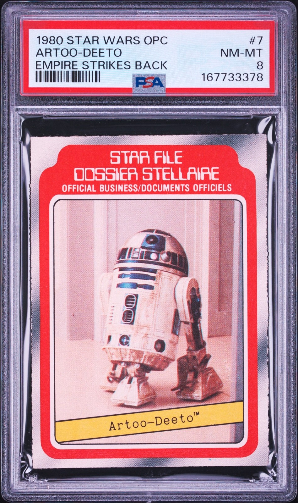 1980 Star Wars OPC #7 Artoo-Detoo R2-D2 Star File PSA 8 NM-MT--POP 4, 1 Higher