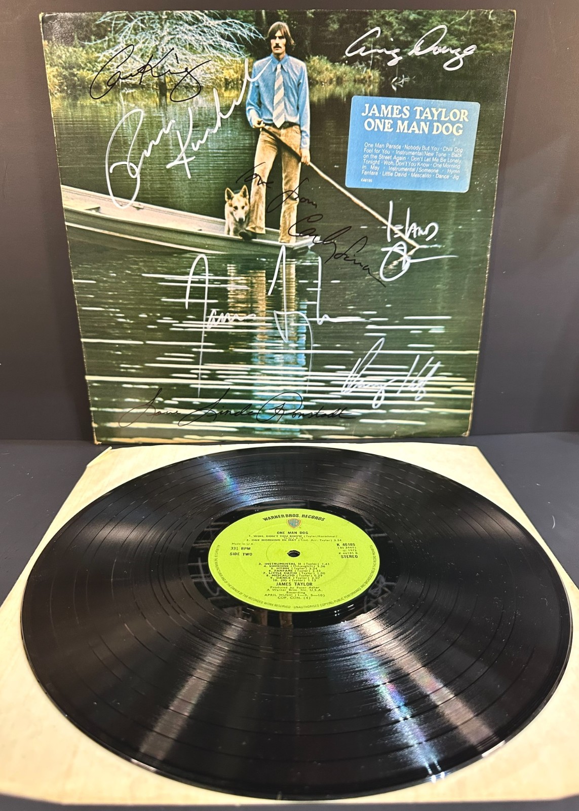1972 James Taylor One Man Dog LP 8 Signed Linda Ronstadt Carole King Carly Simon 1972 James Taylor One Man Dog LP 8 Signed Linda Ronstadt Carole King Carly Simon