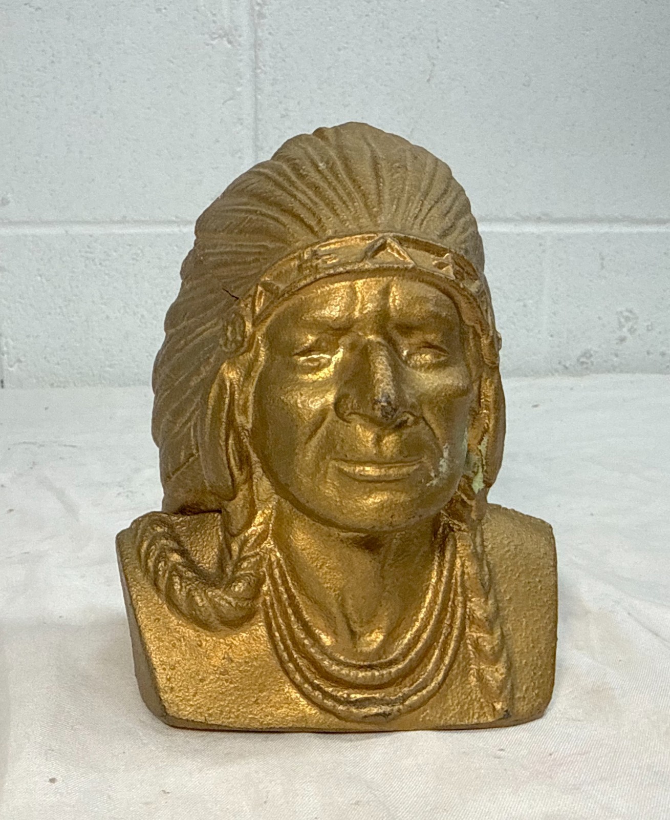Vintage original Indian Head National Bank chief Cast Iron Still Coin Bank Vintage original Indian Head National Bank chief Cast Iron Still Coin Bank