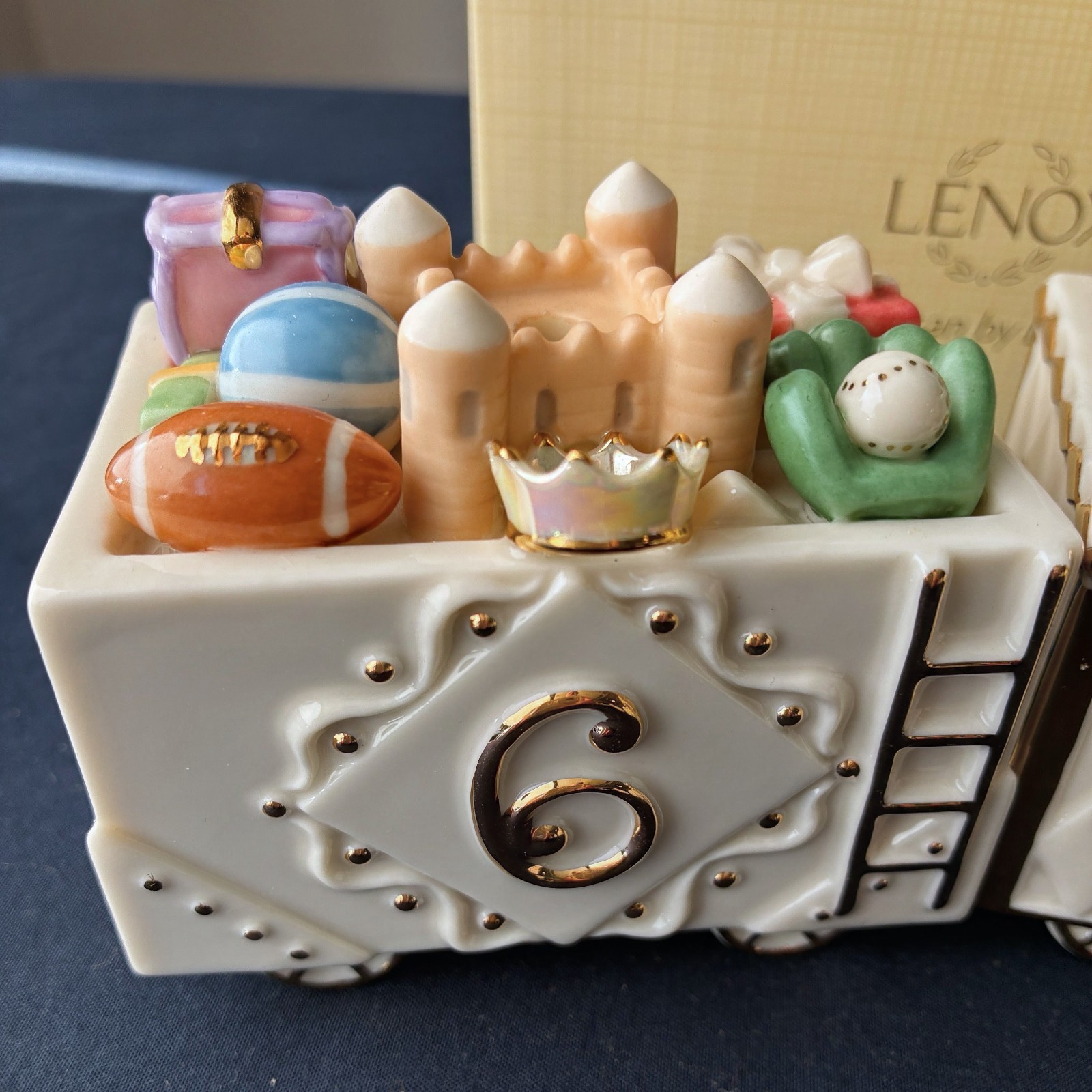 LENOX HAPPY BIRTHDAY SENSATIONAL  #6 LENOX EXPRESS TRAIN WITH 24k TRIM