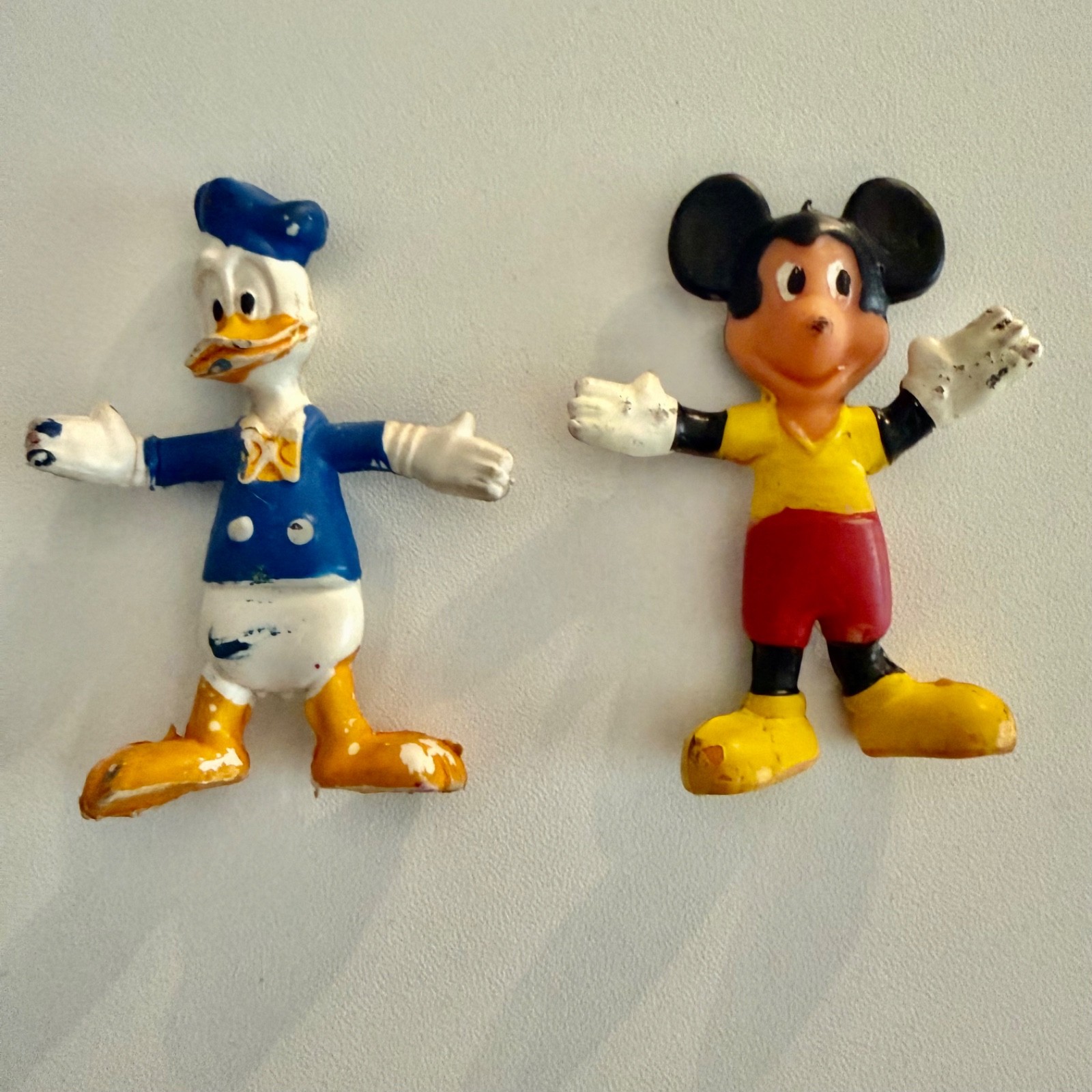 Vtg 1960s Disney Donald Duck & Mickey Mouse Bendable 2.5\